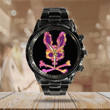 Discover Rabbit Skull Psycho Horror Calendar Steel Band Watch