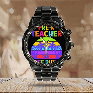Discover Preschool Kindergarten Teacher off duty teacher Calendar Steel Band Watch