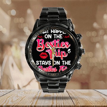 Discover Besties Trip Friends Summer Vacation Spring Break Calendar Steel Band Watch