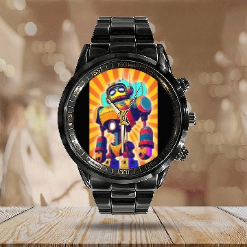 Discover super hero cartoon iron man robot Calendar Steel Band Watch