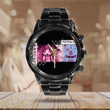 Discover Yami Kawaii Witch Chibi Anime Japanese Aesthetic Calendar Steel Band Watch