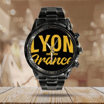 Discover Lyon - France - City - French Calendar Steel Band Watch