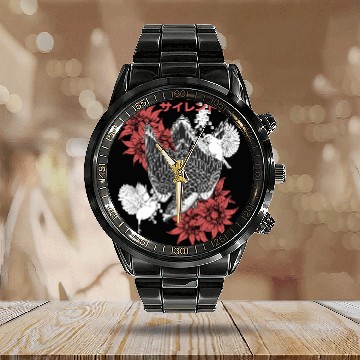 Discover Birds Of Prey Falcon Calendar Steel Band Watch