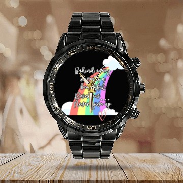 Discover Behind Every Storm Is A Beautiful Rainbow Never Gi Calendar Steel Band Watch
