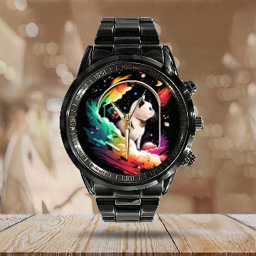 Discover Space Cat on Galaxy Cat Lover Calendar Steel Band Watch