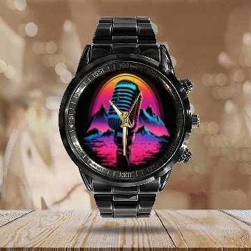 Discover AV Technician Microphone Audio Visual Tech Sound Calendar Steel Band Watch
