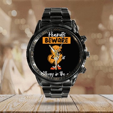 Discover Peanuts Beware Allergy In The Air Peanut Allergic Calendar Steel Band Watch