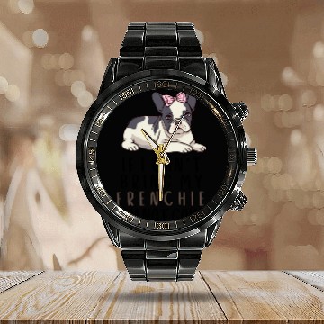 Discover If I Can't Bring My Frenchie Dog Calendar Steel Band Watch