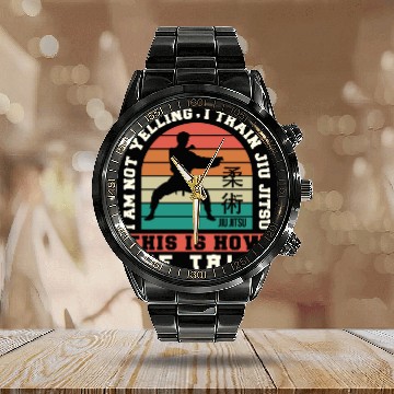 Discover Brazilian Jiu Jitsu MMA Bjj Hugger Calendar Steel Band Watch