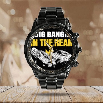 Discover I Dig Bangin' In The Rear Demolition Derby Racing Calendar Steel Band Watch