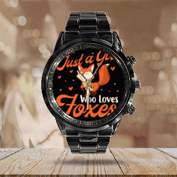 Discover Just A Girl Who Loves Foxes - Fox Lover Zookeeper Calendar Steel Band Watch