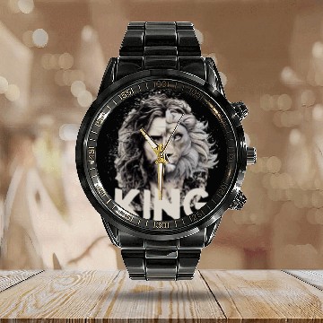 Discover Jesus King Lion Leo Christian Bible Believer Calendar Steel Band Watch