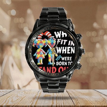 Discover Why Fit In Autism Awareness Doctor Teacher Calendar Steel Band Watch