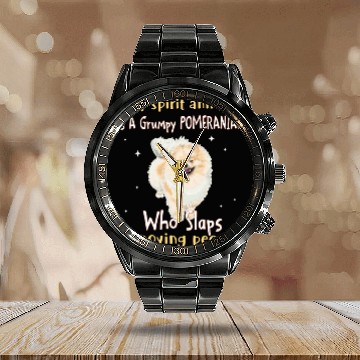 Discover My Spirit animal Is A Grumpy Dog Calendar Steel Band Watch