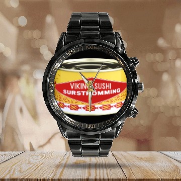 Discover Viking Sushi, Swedish Food Calendar Steel Band Watch