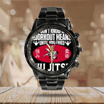 Discover Brazilian Jiu Jitsu MMA Bjj Hugger Calendar Steel Band Watch