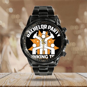 Discover Bachelor Party Drinking Team Bride Groom Calendar Steel Band Watch