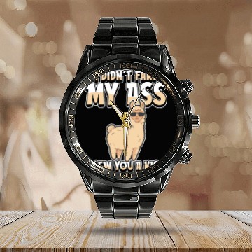 Discover Alpaca Alpaka Humor Calendar Steel Band Watch