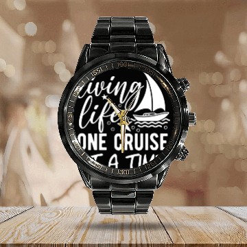 Discover Sail into Adventure: Living One Cruise at a Time Calendar Steel Band Watch