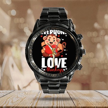 Discover Banana Chimpanzee Funny Hairy Calendar Steel Band Watch