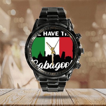 Discover I'll Have The Gabagool Italian Pride Italy Flag Calendar Steel Band Watch