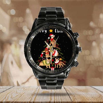 Discover Abyssinian Cat Christmas Tree Xmas Cat Lover Calendar Steel Band Watch