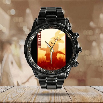 Discover Breckenridge Colorado wild west town Calendar Steel Band Watch