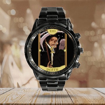 Discover Anime Tarot Card Death Grim Reaper Occult Gothic W Calendar Steel Band Watch