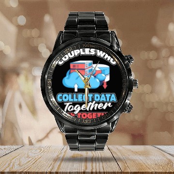 Discover Data Scientist Data Analyst Couple Calendar Steel Band Watch