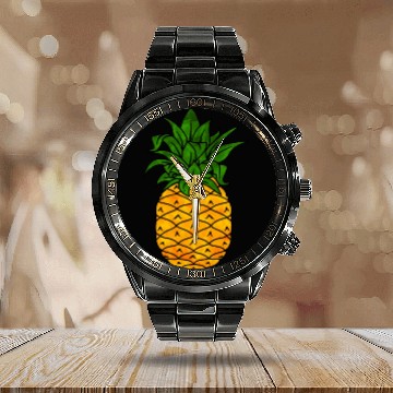 Discover Pineapple Sweet Inside Calendar Steel Band Watch