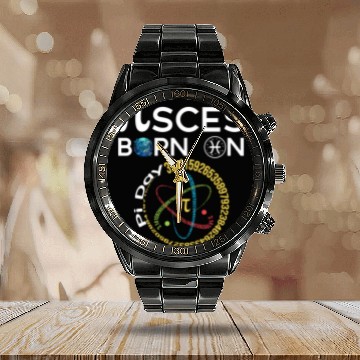 Discover Pi Day Birthday Baby Born on Pi Day Pisces Calendar Steel Band Watch