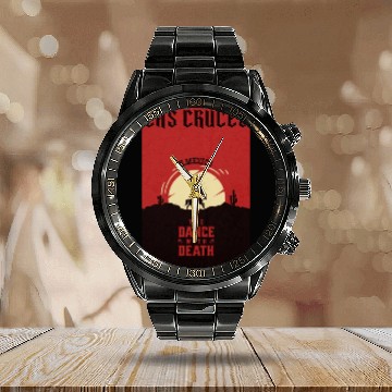 Discover Las Cruces New Mexico wild west town Calendar Steel Band Watch