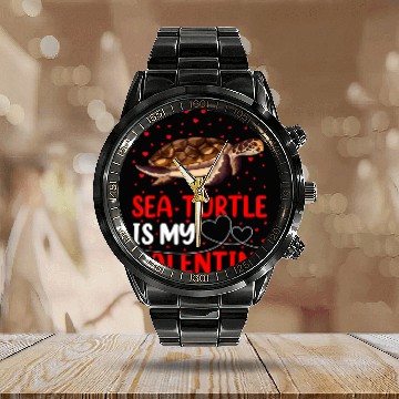 Discover Sea Turtle Fish Lover Funny Sea Turtle Is My Valen Calendar Steel Band Watch
