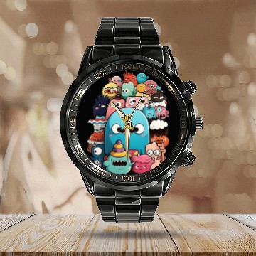 Discover my imaginary friends Calendar Steel Band Watch