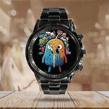 Discover my imaginary friends Calendar Steel Band Watch