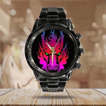 Discover Dragon Face Calendar Steel Band Watch