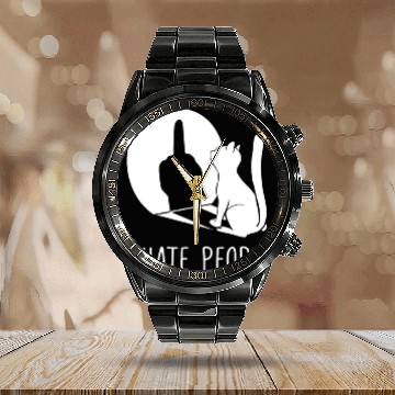 Discover Grumpy Kitten Cats I Don't Like People Cat I Hateb Calendar Steel Band Watch