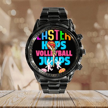 Discover Easter Volleyball Bunny Holiday Rabbit Sport Calendar Steel Band Watch