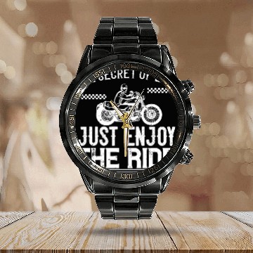 Discover The Secret Of Life Just Enjoy The Ride Calendar Steel Band Watch