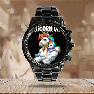 Discover Unicorn Dad for a Unicorn lovers Calendar Steel Band Watch