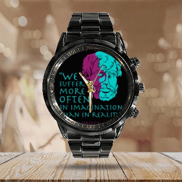 Discover Seneca Stoic Philosophy Quote Calendar Steel Band Watch