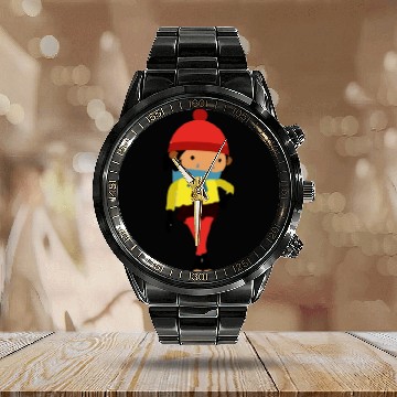 Discover Sneaky Sasquatch Head Calendar Steel Band Watch