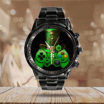 Discover St Patricks Day Video Game Calendar Steel Band Watch | Gamer Leprechau