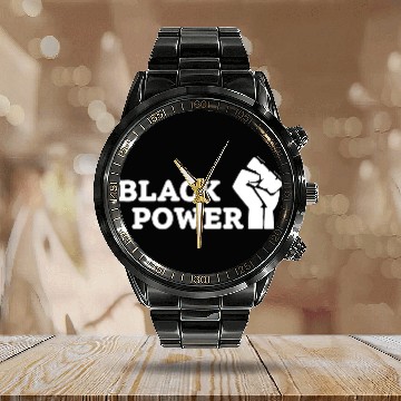 Discover Black Power Calendar Steel Band Watch