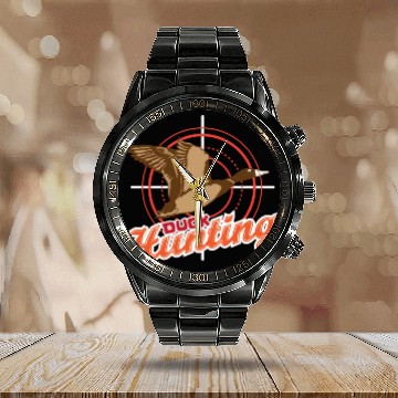 Discover Duck Hunt Duck Hunter Bird Hunting Duck Hunting Calendar Steel Band Watch