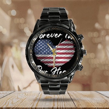 Discover Patriotic Veteran USA Flag American Memorial Day Calendar Steel Band Watch