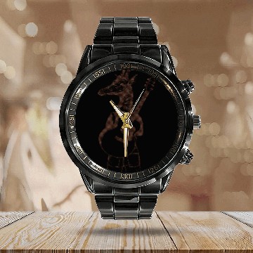 Discover Giraffe Playing Guitar Calendar Steel Band Watch