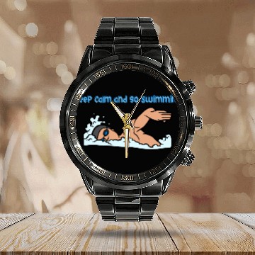 Discover Swim Calendar Steel Band Watch