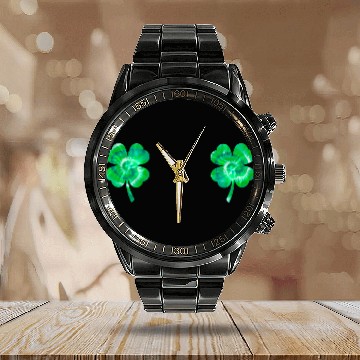 Discover Shamrock Boobs Tie Dye Irish Boobies St Patricks Calendar Steel Band Watch