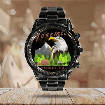 Discover Yosemite National Park Calendar Steel Band Watch